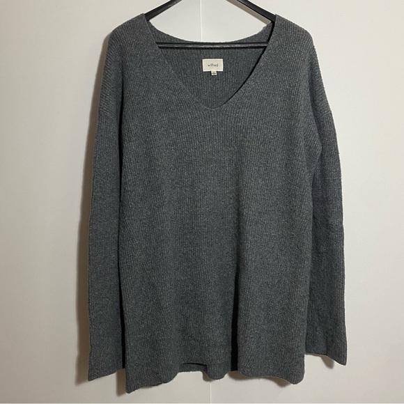 Wilfred Sweaters - Aritzia Wilfred  dark gray long sleeves V-neck slouchy sweater